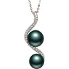 image:imageNONNYL Real Tahitian Cultured Black Pearl Necklace Pearl Pendant Necklaces for Women 10mm Round Black Pearls Sterling Silver 18 inch Chain  Fine Jewelry Gifts for Wife Girlfriend Mother