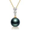image:imageNONNYL Tahitian Black Pearl Necklace 18K Gold Plated 925 Sterling Silver for Women  Gifts for Mom Wife Anniversary Mothers Day Birthday Christmas Valentines Day