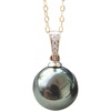 image:imageNONNYL Tahitian Black Pearl Necklace Pearl Necklaces for Women 1011mm Round Black Pearl Sterling Silver Pendant 18 inch Chain  Jewelry Gifts for Wife Girlfriend Mother