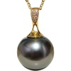 image:imageNONNYL Tahitian Black Pearl Necklace for Women Fine Jewellery Round AAAA 1011mm Pearls  Pearl Pendant Necklace Gift for Women Her Grandma Wife