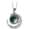 image:imageNONNYL Tahitian Black Pearl Necklace for Women Pearls Pendant Necklace 1112mm Round Pearls Pendant Sterling Silver 18 inch Chain  Jewelry Gifts for Women Wife Mom Grandma Daughter