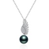 image:imageNONNYL Tahitian Black Pearl Pendant Necklaces for Women with Genuine AAAA Quality 910mm Real Cultured Pearls  Platinum Gold Plated 925 Sterling Silver Necklace Fine Jewelry Womens Gifts