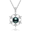 image:imageNONNYL Tahitian Black Pearls Authentic South Sea Pearl Pendant Necklace 102mm Round 18K Gold Plated 925 Sterling Silver  Fine Jewelry Gifts for Women Wife Mom Daughter