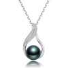 image:imageNONNYL Tahitian Black Pearls Authentic South Sea Pearl Pendant Necklace 10mm Round 18K Gold Plated 925 Sterling Silver  Fine Jewelry Gifts for Women Wife Mom Daughter