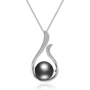 image:imageNONNYL Tahitian Black Pearls Authentic South Sea Pearl Pendant Necklace 117mm Round 18K Gold Plated 925 Sterling Silver  Fine Jewelry Gifts for Women Wife Mom Daughter