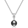 image:imageNONNYL Tahitian Black Pearls Authentic South Sea Pearl Pendant Necklace 910mm Round 18K Gold Plated 925 Sterling Silver  Fine Jewelry Gifts for Women Wife Mom Daughter