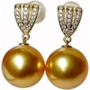 image:imageNONNYL Wife Jewelry 18K Gold Earrings  Genuine South Sea Golden Pearl Jewelry Earrings for Women Birthday Jewelry for Girlfriend Valentines Day for Wife NO1143