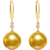 image:imageNONNYL Wife Jewelry 18K Gold Earrings  Genuine South Sea Golden Pearl Jewelry Earrings for Women Birthday Jewelry for Girlfriend Valentines Day for Wife NO1140