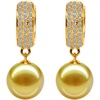 image:imageNONNYL Wife Jewelry 18K Gold Earrings  Genuine South Sea Golden Pearl Jewelry Earrings for Women Birthday Jewelry for Girlfriend Valentines Day for Wife NO1270