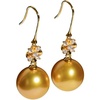 image:imageNONNYL Wife Jewelry 18K Gold Earrings  Genuine South Sea Golden Pearl Jewelry Earrings for Women Birthday Jewelry for Girlfriend Valentines Day for Wife NO1181