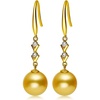image:imageNONNYL Wife Jewelry 18K Gold Earrings  Genuine South Sea Golden Pearl Jewelry Earrings for Women Birthday Jewelry for Girlfriend Valentines Day for Wife NO1271