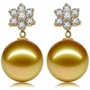 image:imageNONNYL Wife Jewelry 18K Gold Earrings  Genuine South Sea Golden Pearl Jewelry Earrings for Women Birthday Jewelry for Girlfriend Valentines Day for Wife NO1268