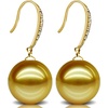image:imageNONNYL Wife Jewelry 18K Gold Earrings  Genuine South Sea Golden Pearl Jewelry Earrings for Women Birthday Jewelry for Girlfriend Valentines Day for Wife NO1266