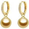 image:imageNONNYL Wife Jewelry 18K Gold Earrings  Genuine South Sea Golden Pearl Jewelry Earrings for Women Birthday Jewelry for Girlfriend Valentines Day for Wife NO1272