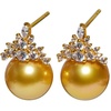 image:imageNONNYL Wife Jewelry 18K Gold Earrings  Genuine South Sea Golden Pearl Jewelry Earrings for Women Birthday Jewelry for Girlfriend Valentines Day for Wife NO1172