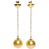 image:imageNONNYL Wife Jewelry 18K Gold Earrings  Genuine South Sea Golden Pearl Jewelry Earrings for Women Birthday Jewelry for Girlfriend Valentines Day for Wife NO1174