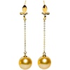 image:imageNONNYL Wife Jewelry 18K Gold Earrings  Genuine South Sea Golden Pearl Jewelry Earrings for Women Birthday Jewelry for Girlfriend Valentines Day for Wife NO1176