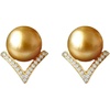 image:imageNONNYL Wife Jewelry 18K Gold Earrings  Genuine South Sea Golden Pearl Jewelry Earrings for Women Birthday Jewelry for Girlfriend Valentines Day for Wife NO1132