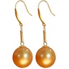 image:imageNONNYL Wife Jewelry 18K Gold Earrings  Genuine South Sea Golden Pearl Jewelry Earrings for Women Birthday Jewelry for Girlfriend Valentines Day for Wife NO1166