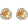 image:imageNONNYL Wife Jewelry 18K Gold Earrings  Genuine South Sea Golden Pearl Jewelry Earrings for Women Birthday Jewelry for Girlfriend Valentines Day for Wife NO1169