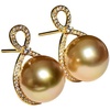 image:imageNONNYL Wife Jewelry 18K Gold Earrings  Genuine South Sea Golden Pearl Jewelry Earrings for Women Birthday Jewelry for Girlfriend Valentines Day for Wife NO1175