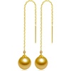 image:imageNONNYL Wife Jewelry 18K Gold Earrings  Genuine South Sea Golden Pearl Jewelry Earrings for Women Birthday Jewelry for Girlfriend Valentines Day for Wife NO1133