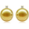 image:imageNONNYL Wife Jewelry 18K Gold Earrings  Genuine South Sea Golden Pearl Jewelry Earrings for Women Birthday Jewelry for Girlfriend Valentines Day for Wife NO1256