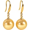 image:imageNONNYL Wife Jewelry 18K Gold Earrings  Genuine South Sea Golden Pearl Jewelry Earrings for Women Birthday Jewelry for Girlfriend Valentines Day for Wife NO1160