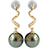 image:imageNonnyl Real Pearl Earrings for Women With Genuine 10mm AAAA Quality Grey Tahitian Cultured Pearls Earring  925 Sterling Silver Plated 18K Gold Pearl Gifts for Women Her Grandma Wife