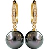 image:imageNonnyl Real Pearl Earrings for Women With Genuine 910mm AAAA Quality Grey Tahitian Cultured Pearls Earring  925 Sterling Silver Plated 18K Gold Pearl Gifts for Women Her Grandma Wife