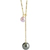 image:imageNonnyl Real Pearl Pendant Necklaces for Women with Genuine AAA Quality Akoya 78mm and 910mm Black Tahitian Cultured Pearls  Platinum Gold Plated 925 Sterling Silver Necklace Fine Jewelry Gifts for Her