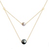 image:imageNonnyl Real Pearl Pendant Necklaces for Women with Genuine AAA Quality Akoya 8mm and 910mm Black Tahitian Cultured Pearls  Platinum Gold Plated 925 Sterling Silver Necklace Fine Jewelry Gifts for Her