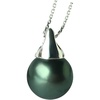 image:imageNonnyl Tahitian Black Pearl Pendant Necklace for Women 910mm Real South Sea Pearls Round Black Pearl Pendant 925 Sterling Silver Plated 18K Gold  Sterling Silver 18 inch Chain  Christmas Jewelry Gifts for Women Wife Girlfriend Mom Daughter Her