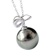 image:imageNonnyl Tahitian Black Pearl Pendant Necklace for Women 9mm10mm Real South Sea Pearls Round Black Pearl Pendant 925 Sterling Silver Plated 18K Gold  Sterling Silver 18 inch Chain  Christmas Jewelry Gifts for Women Wife Girlfriend Mom Daughter Her