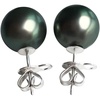 image:imageReal Black Pearl Stud Earrings for Women with Genuine AAAA Quality Round Black Tahitian Cultured Pearls Earring  18K Gold Studs Gifts for Women Wife Mom Her  Nonnyl78mm
