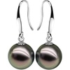 image:imageReal Pearl Earrings for Women with Genuine AAAA Quality Black Tahitian Cultured Pearls Earring  925 Sterling Silver Plated Platinum Gold Earrings  Nonnyl