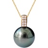 image:imageReal Tahitian Cultured Black Pearl Pendant Necklace  Pearl Necklaces for Womens910mm Round Black Pearls Sterling Silver 18 inch Chain  Fine Jewelry Gifts for Women Wife Girlfriend Mother