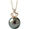 image:imageTahitian Black Pearl Necklace for Women Fine Jewellery Round AAAA 10mm Pearls  Pearl Pendant Necklace Gift for Women Her Grandma Wife