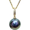 image:imageTahitian Black Pearl Necklaces for Women Fine Jewellery Round AAAA 1011mm Pearls platinum Gold Plated Pearl Pendant Necklace Gift for Women Her Grandma Wife