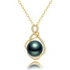 image:imageTahitian Cultured Black Pearl Pendant Necklace  Pearl Necklaces for Womens 911mm Round Black Pearls Sterling Silver 18 inch Chain  Fine Jewelry Gifts for Women Wife Girlfriend Mother