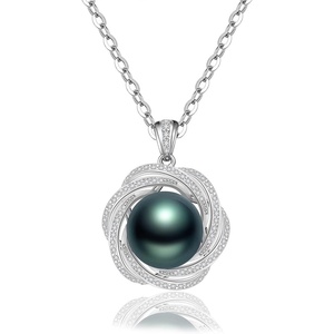 image:imageGifts for WomenTahitianBlackPearlNecklaceGift for Wife Wedding Birthday AnniversaryMom Girlfriend Her Mothers Day Valentines Day Christmas18K Gold Plated Sterling Silver Pearl Pendant NO056