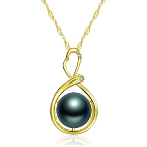 image:imageGifts for WomenTahitianBlackPearlNecklaceGift for Wife Wedding Birthday AnniversaryMom Girlfriend Her Mothers Day Valentines Day Christmas18K Gold Plated Sterling Silver Pearl Pendant NO019