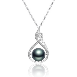 image:imageGifts for WomenTahitianBlackPearlNecklaceGift for Wife Wedding Birthday AnniversaryMom Girlfriend Her Mothers Day Valentines Day Christmas18K Gold Plated Sterling Silver Pearl Pendant NO010