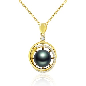 image:imageGifts for WomenTahitianBlackPearlNecklaceGift for Wife Wedding Birthday AnniversaryMom Girlfriend Her Mothers Day Valentines Day Christmas18K Gold Plated Sterling Silver Pearl Pendant NO036