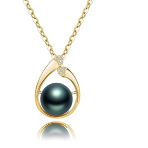 image:imageGifts for WomenTahitianBlackPearlNecklaceGift for Wife Wedding Birthday AnniversaryMom Girlfriend Her Mothers Day Valentines Day Christmas18K Gold Plated Sterling Silver Pearl Pendant NO040