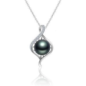 image:imageGifts for WomenTahitianBlackPearlNecklaceGift for Wife Wedding Birthday AnniversaryMom Girlfriend Her Mothers Day Valentines Day Christmas18K Gold Plated Sterling Silver Pearl Pendant NO002