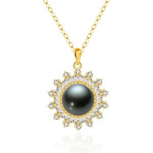 image:imageGifts for WomenTahitianBlackPearlNecklaceGift for Wife Wedding Birthday AnniversaryMom Girlfriend Her Mothers Day Valentines Day Christmas18K Gold Plated Sterling Silver Pearl Pendant NO037