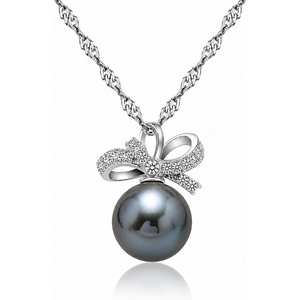 image:imageGifts for WomenTahitianBlackPearlNecklaceGift for Wife Wedding Birthday AnniversaryMom Girlfriend Her Mothers Day Valentines Day Christmas18K Gold Plated Sterling Silver Pearl Pendant NO007
