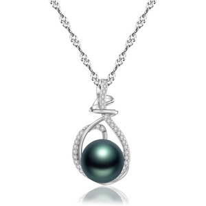 image:imageGifts for WomenTahitianBlackPearlNecklaceGift for Wife Wedding Birthday AnniversaryMom Girlfriend Her Mothers Day Valentines Day Christmas18K Gold Plated Sterling Silver Pearl Pendant NO001