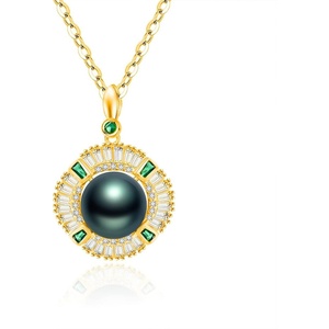image:imageGifts for WomenTahitianBlackPearlNecklaceGift for Wife Wedding Birthday AnniversaryMom Girlfriend Her Mothers Day Valentines Day Christmas18K Gold Plated Sterling Silver Pearl Pendant NO057